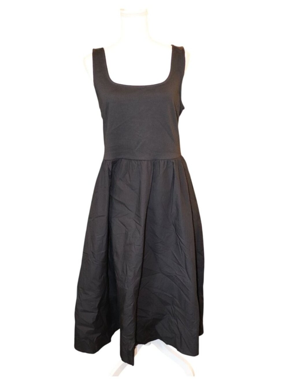 Quince Cotton Mixed Media Tank Dress, Size L NWT